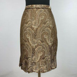 The Limited 8 Patterned Accented Hem Lined Skirt Acetate
